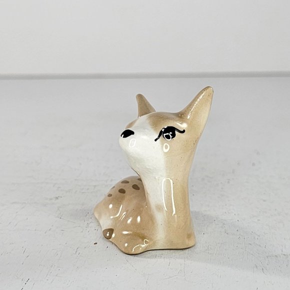 Vintage Szeiler England Deer Fawn Miniature Figurine Head Up - Picture 2 of 6